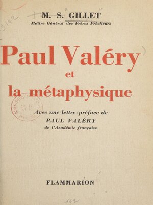 cover image of Paul Valéry et la métaphysique